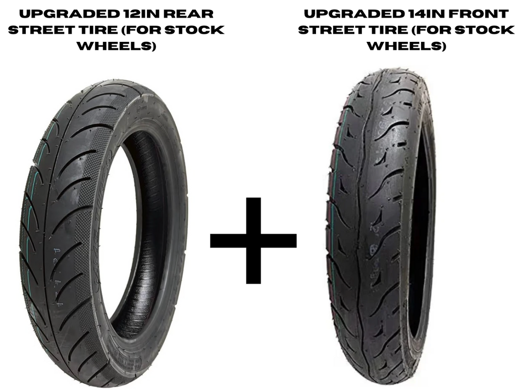 Upgraded 14/12 Street Tire Set (STOCK WHEELS)